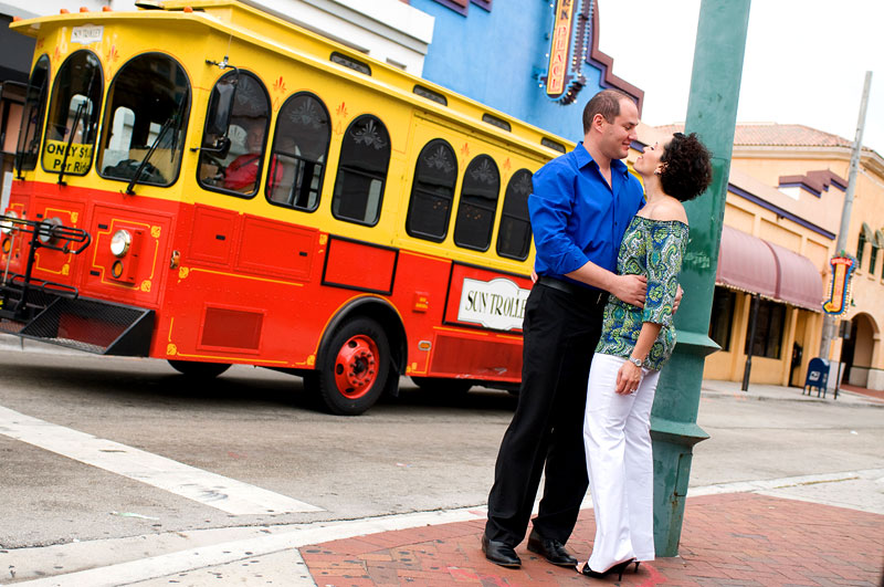 Bela & Jaime's Engagement Session: Sun Trolley in Downtown Ft. Lauderdale